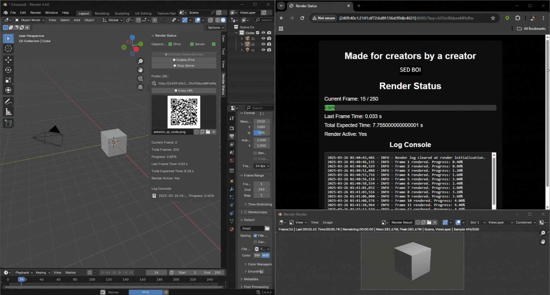 Render Stats Blender Addon Demo